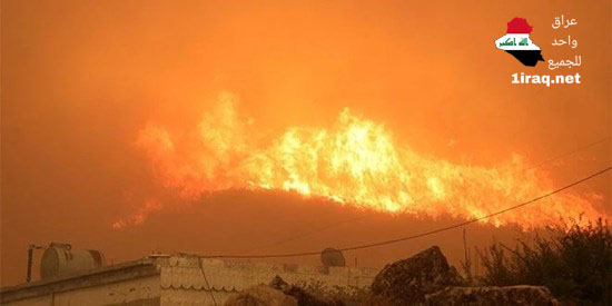 مصرع مواطنَين وإعلان الحداد في حلبجة بعد تمدد النيران إلى ست قرى