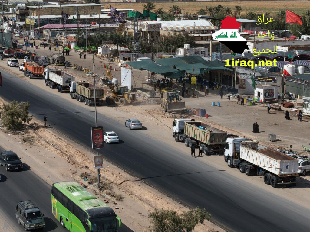 الحشد الشعبي يطلق حملة لإسناد بلدية النجف الأشرف على الطريق نحو كربلاء المقدسة